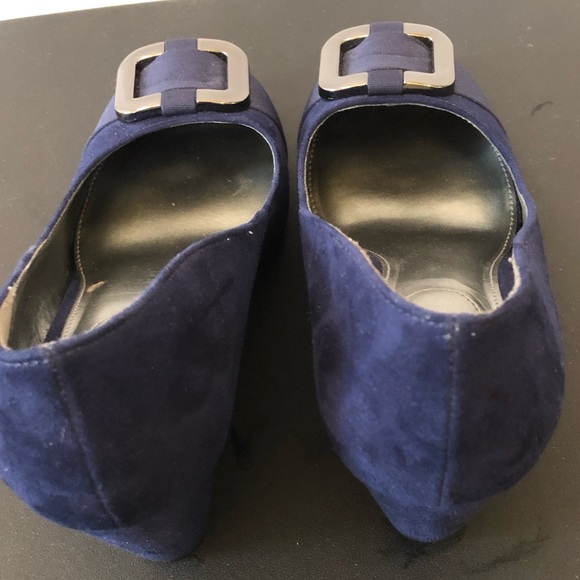 Suede navy blue wedges size 6  X-Appeal - Picture 2 of 5